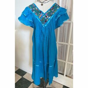 Mexican Gauze Embroidered Dress